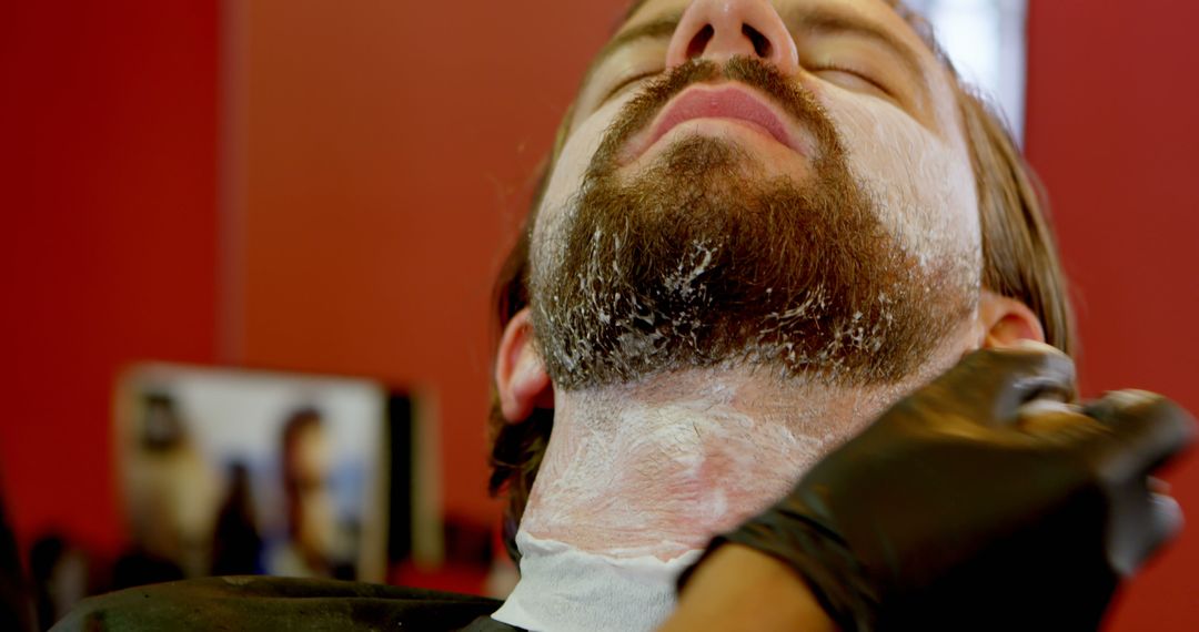 Close-up of Beard Grooming in Barber Chair - Free Images, Stock Photos and Pictures on Pikwizard.com