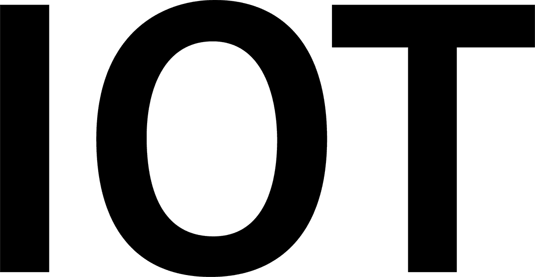 Black IoT Text on Transparent Background for Digital Illustrations