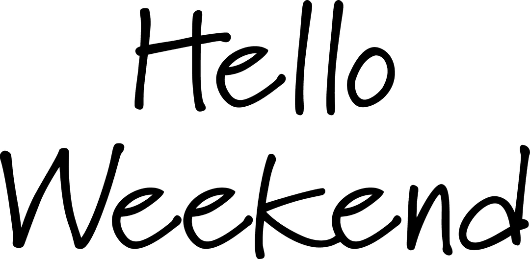 Hello Weekend Text on Transparent Background for Creative Projects