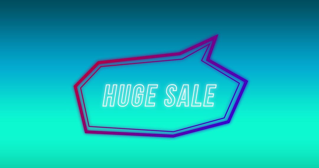 Colorful Huge Sale Text on Gradient Background Promotional Banner
