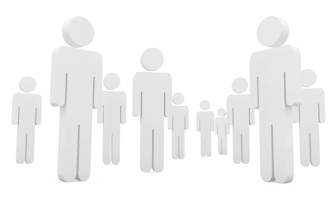 Transparent 3D Human Figures Demonstrating Teamwork