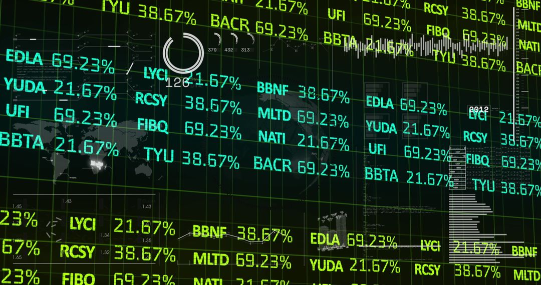 Futuristic Financial Dashboard Interface with Dynamic Market Data