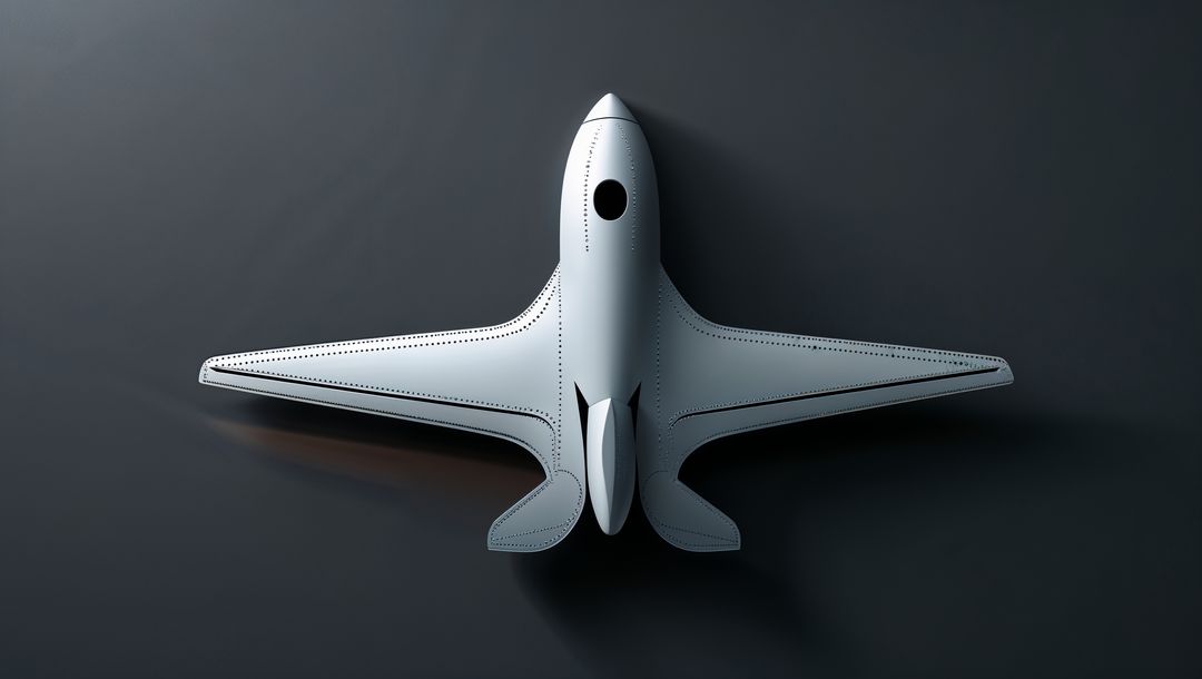 Futuristic Aircraft Design with Swept-back Wings and Twin Tail Fins