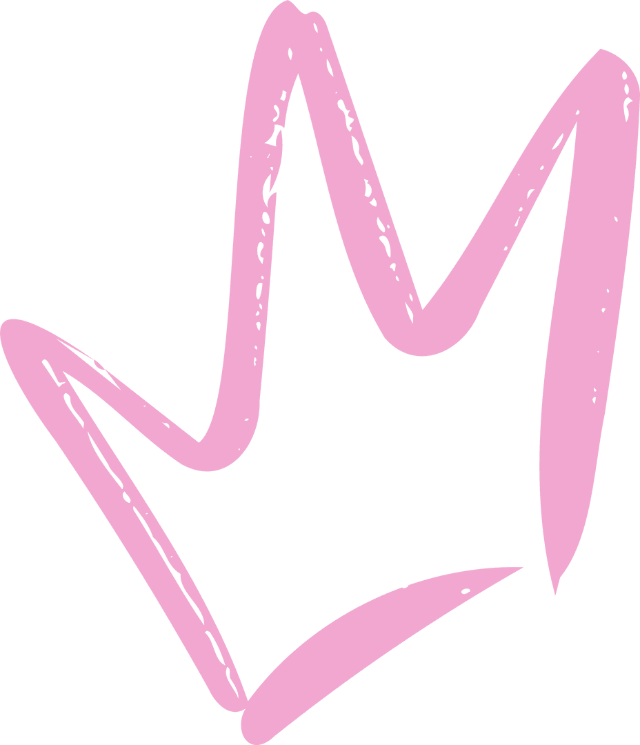 Pink Hand-Drawn Zigzag Shape on Transparent Background