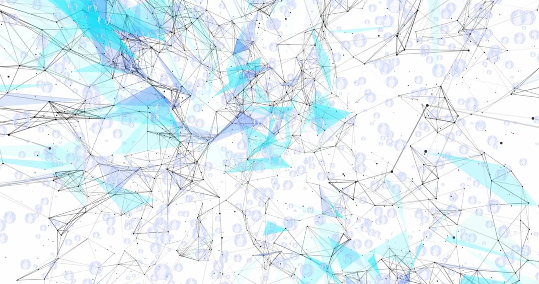 Abstract Digital Connections with Transparent Bubbles on White Background