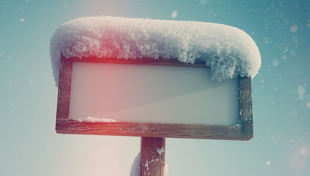 Winter Wonderland Blank Wooden Signboard with Snow