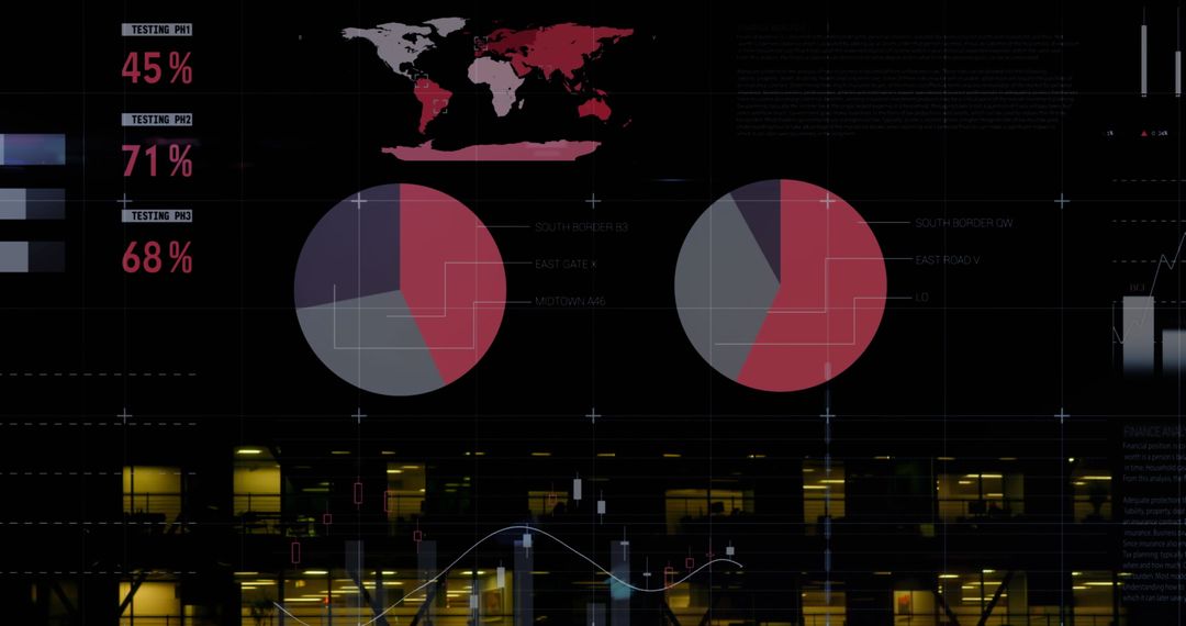 Digital Infographic Overlay with Global Business Growth Trends