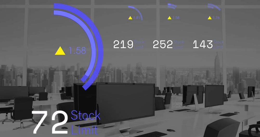 Business Software Displaying Stock Market Data in Modern Office