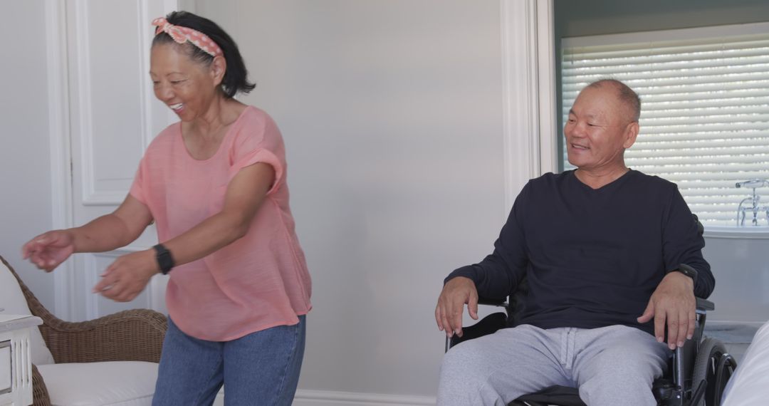 Senior Couple Sharing Joyful Moment, Mobility Solutions at Home