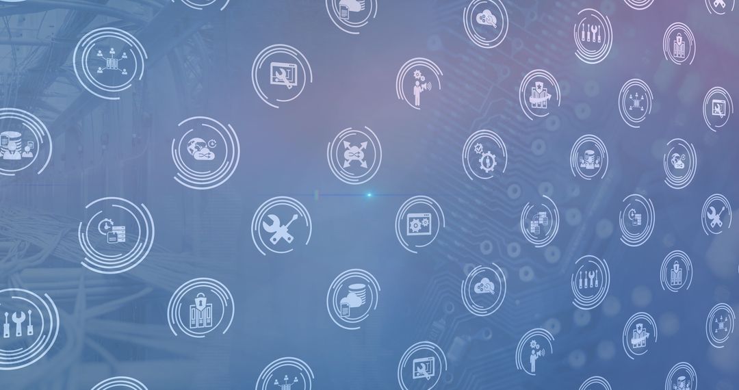 Digital Network Integration with Business Icons