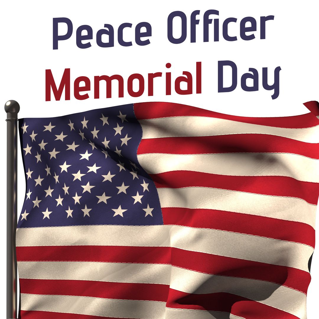 American Flag on Peace Officer Memorial Day - Download Free Stock Templates Pikwizard.com