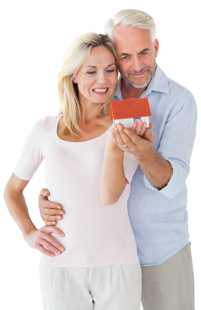 Happy Couple Holding Miniature House Transparent Image - Download Free Stock Images Pikwizard.com