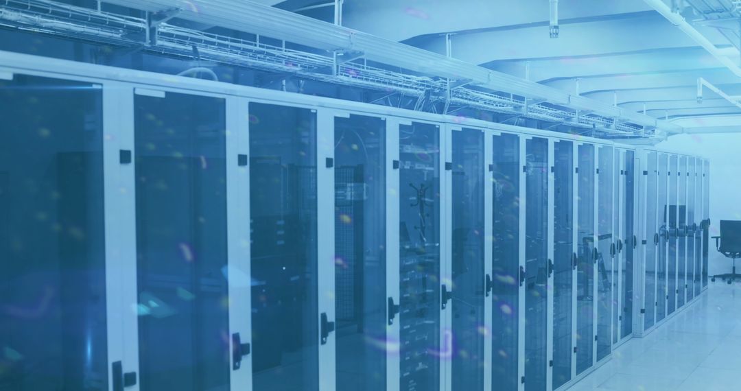 Modern Data Center with Advanced Digital Interface Overlay