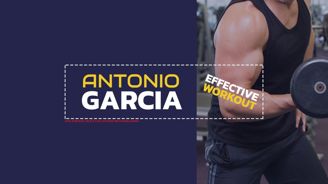 Muscular Man Lifting Weights in Gym Promoting Fitness Service