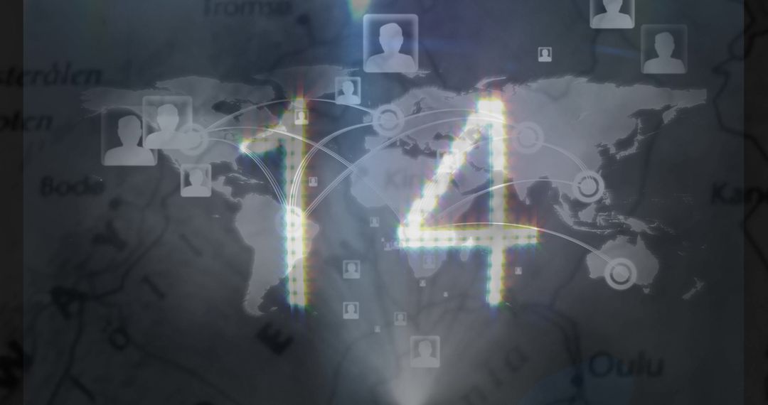 Dynamic Countdown Against Global Data Network Background