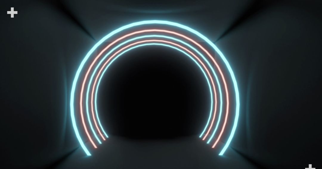 Glowing Neon Tunnel Illuminated with Dynamic Lines