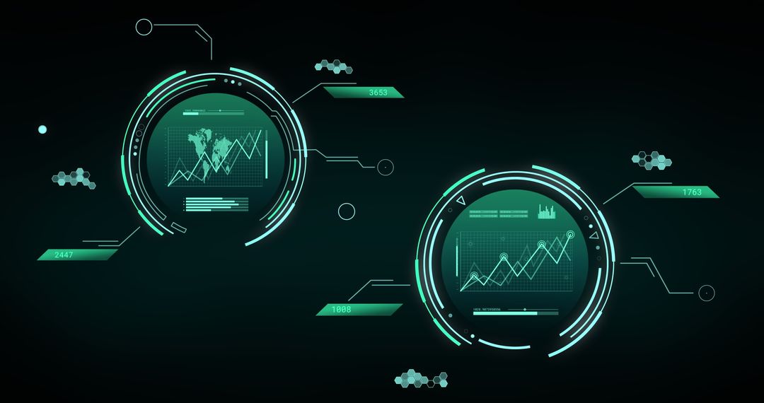 Futuristic Data Analysis Interface with World Map