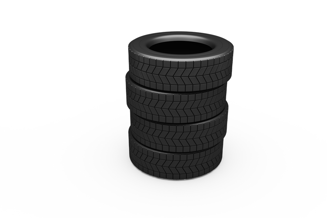 Stack of Four New Black Car Tyres on Transparent Background - Download Free Stock Images Pikwizard.com