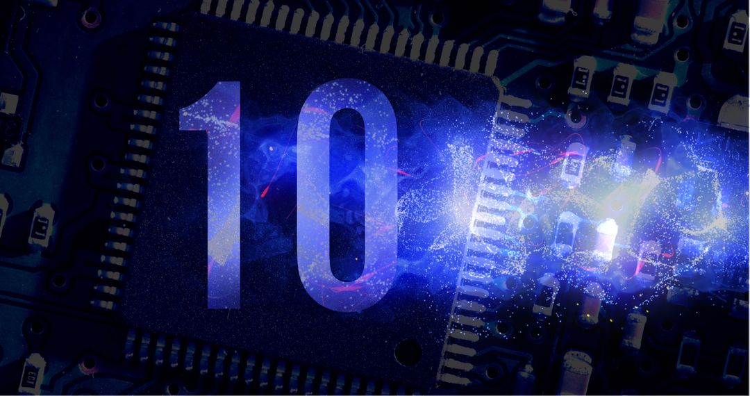 Digital Countdown Overlay on Computer Microchip Background - Free Images, Stock Photos and Pictures on Pikwizard.com