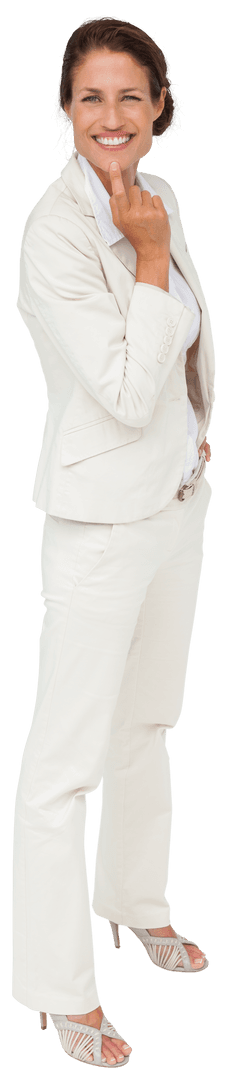 Confident Caucasian Businesswoman Smiling on Transparent Background