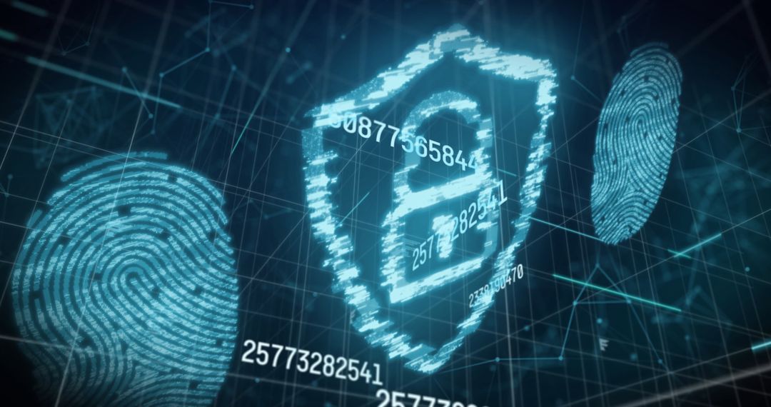 Futuristic Cybersecurity Concept with Digital Fingerprints
