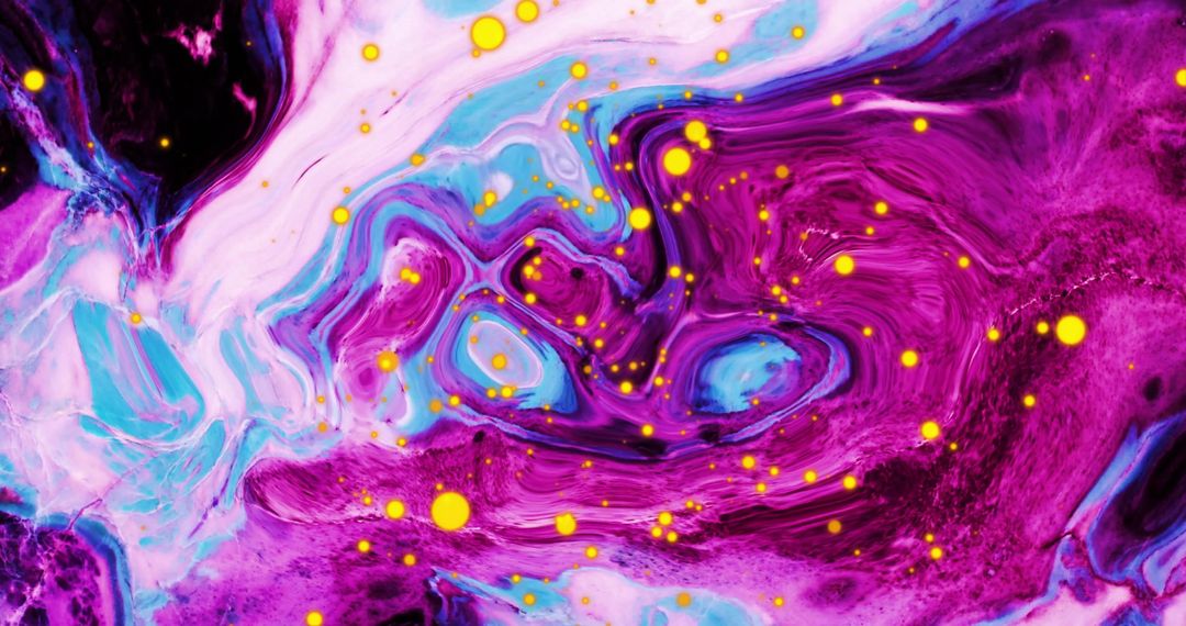 Vibrant Abstract Liquid Art with Shimmering Orbs