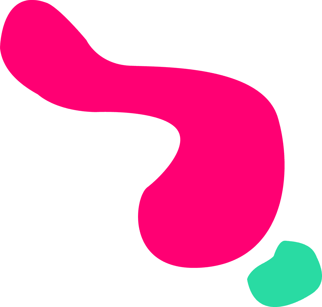 Fluid Magenta and Teal Blob Shapes on Transparent Background