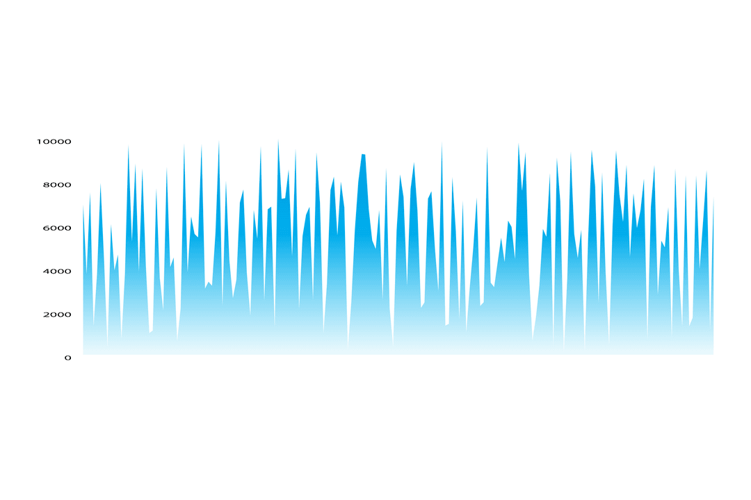 Digital Blue Chart on Transparent Background for Business Analysis
