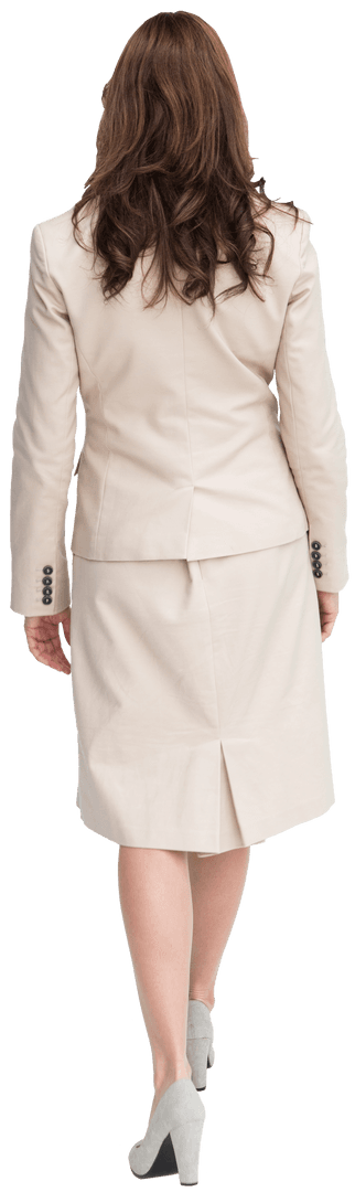 Elegant Businesswoman Walking Away Transparent Background