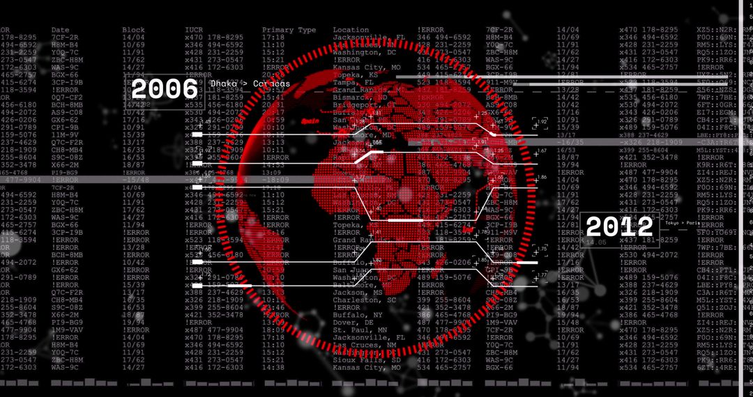 Global Data Processing with Tech Interface Background