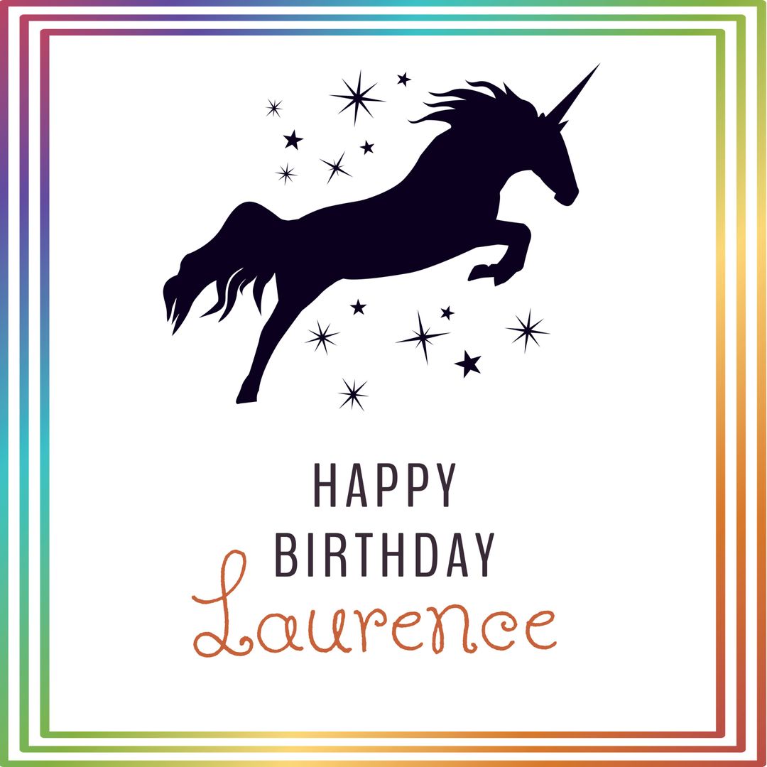 Majestic Unicorn Silhouette Birthday Greeting With Stars - Download Free Stock Images Pikwizard.com