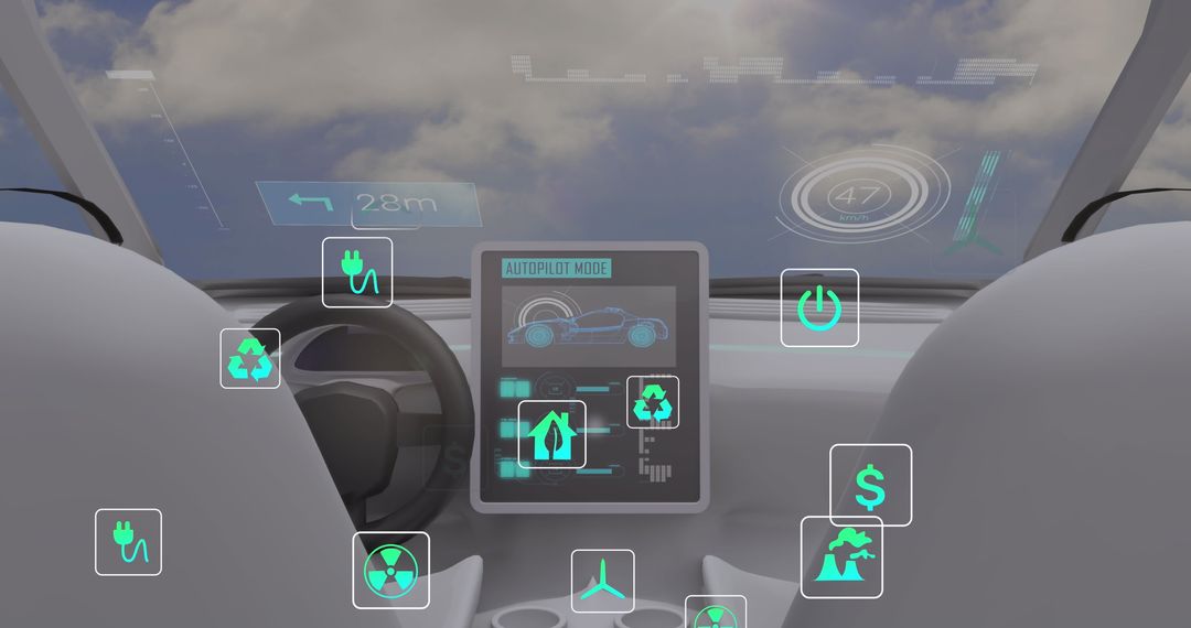 Futuristic Self-Driving Car Interface Display