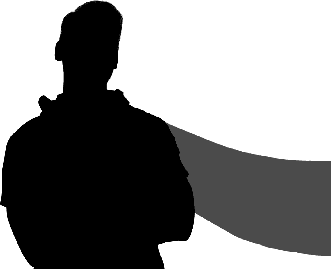 Transparent Illustration of Man Wearing a Superhero Cape