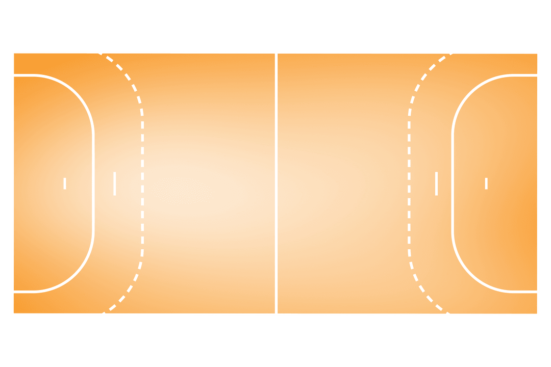 Transparent Background Yellow Basketball Court Top View
