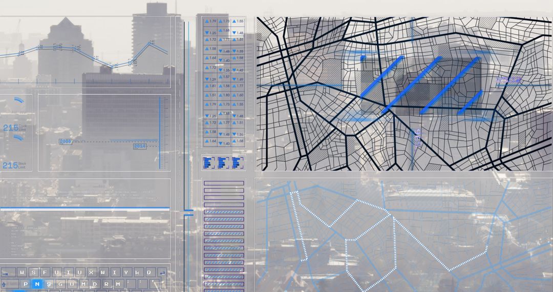 Urban Landscape with Data Analysis Elements