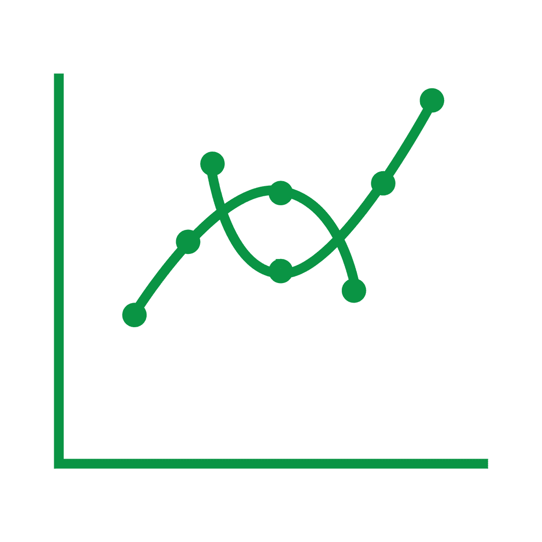 Green Line Chart Icon on Transparent Background for Data Visualization - Download Free Stock Images Pikwizard.com