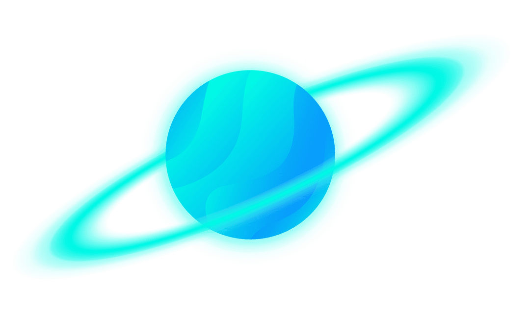 Transparent Ringed Planet Vector with Glowing Atmosphere