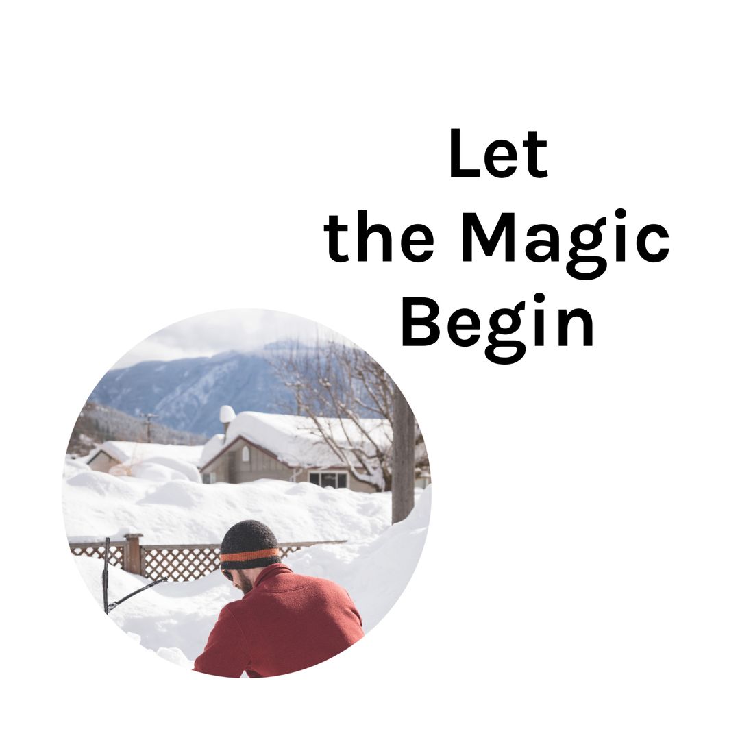 Winter Magic Begins with Snowy Landscape and Man