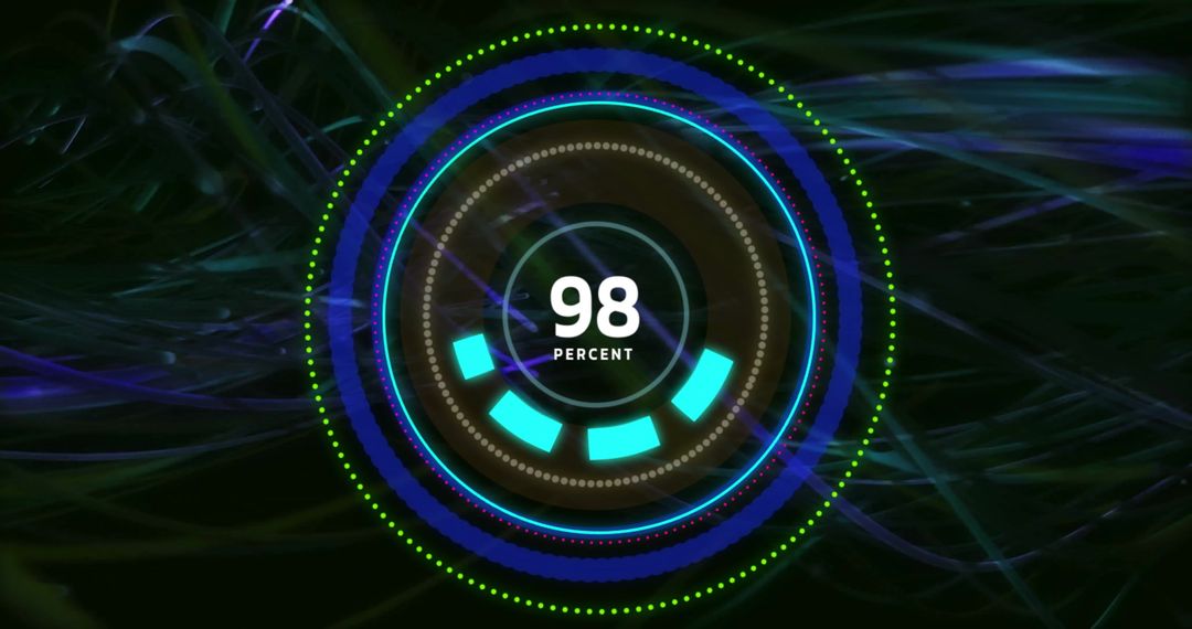 Futuristic Digital Interface with Circular Progress Bar
