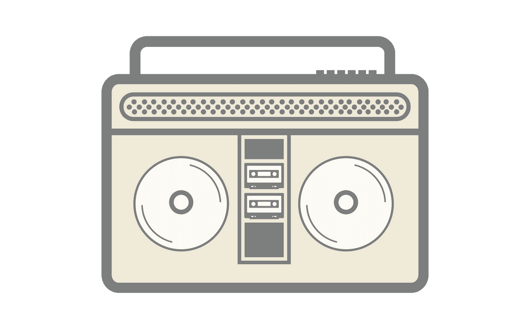Vintage Radio Illustration on Transparent Background