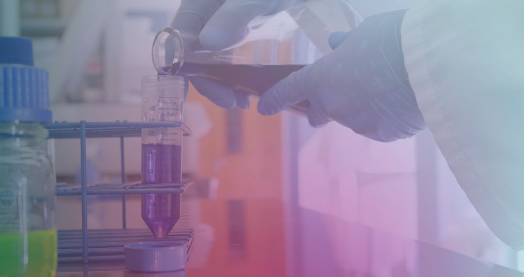 Scientist Pouring Substance in Laboratory Experiment