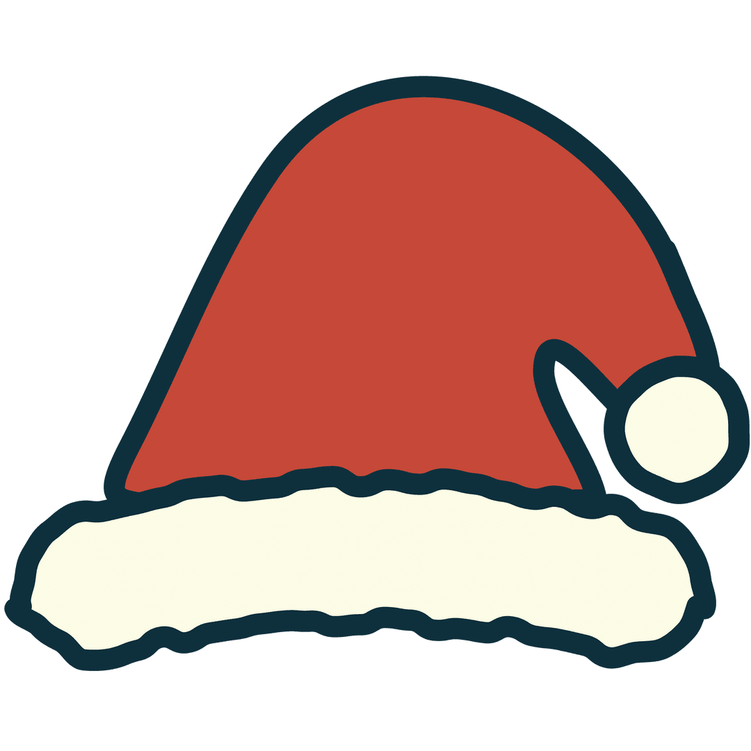 Red Santa Hat Icon on Transparent Background for Christmas