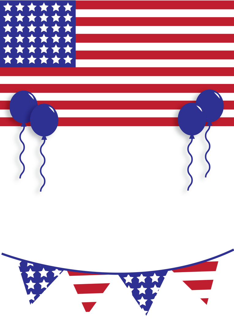 USA Flag and Balloons Design on Transparent Background - Download Free Stock Images Pikwizard.com