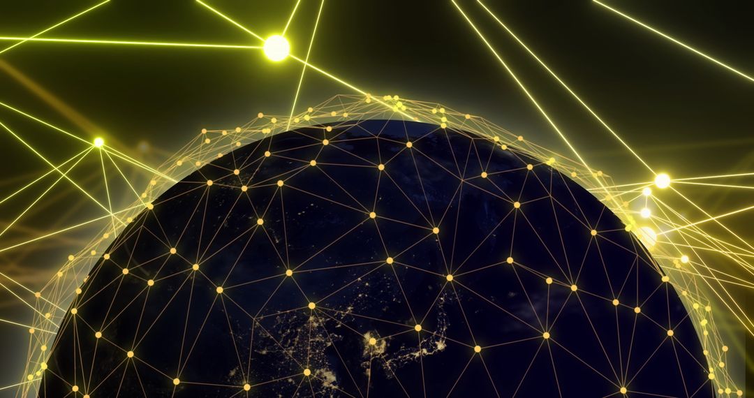 Global Connections Over Earth Symbolizing Digital Network