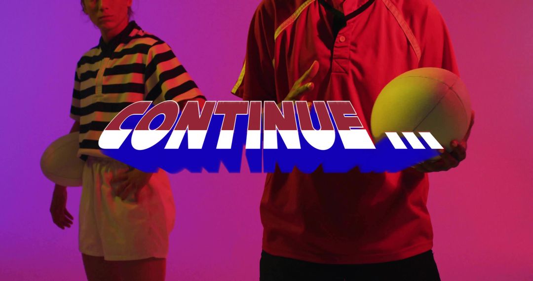 Dynamic Teammates Holding Disc and Ball with CONTINUE Overlay