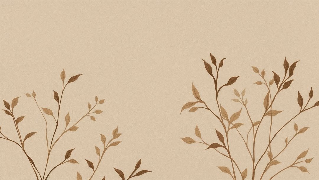 Minimalist Brown Branch Design on Beige Background