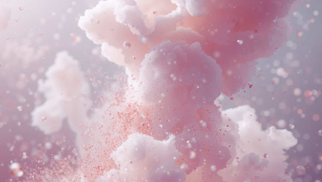 Ethereal Pastel Clouds and Particle Textures in Abstract Space