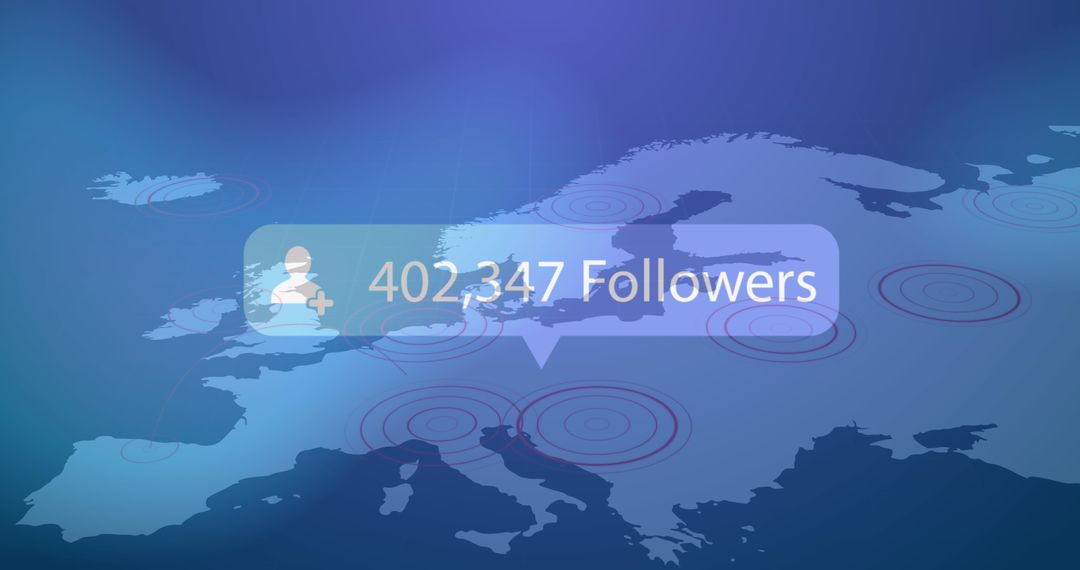 Increasing Social Media Followers on Digital World Map Overlay - Free Images, Stock Photos and Pictures on Pikwizard.com