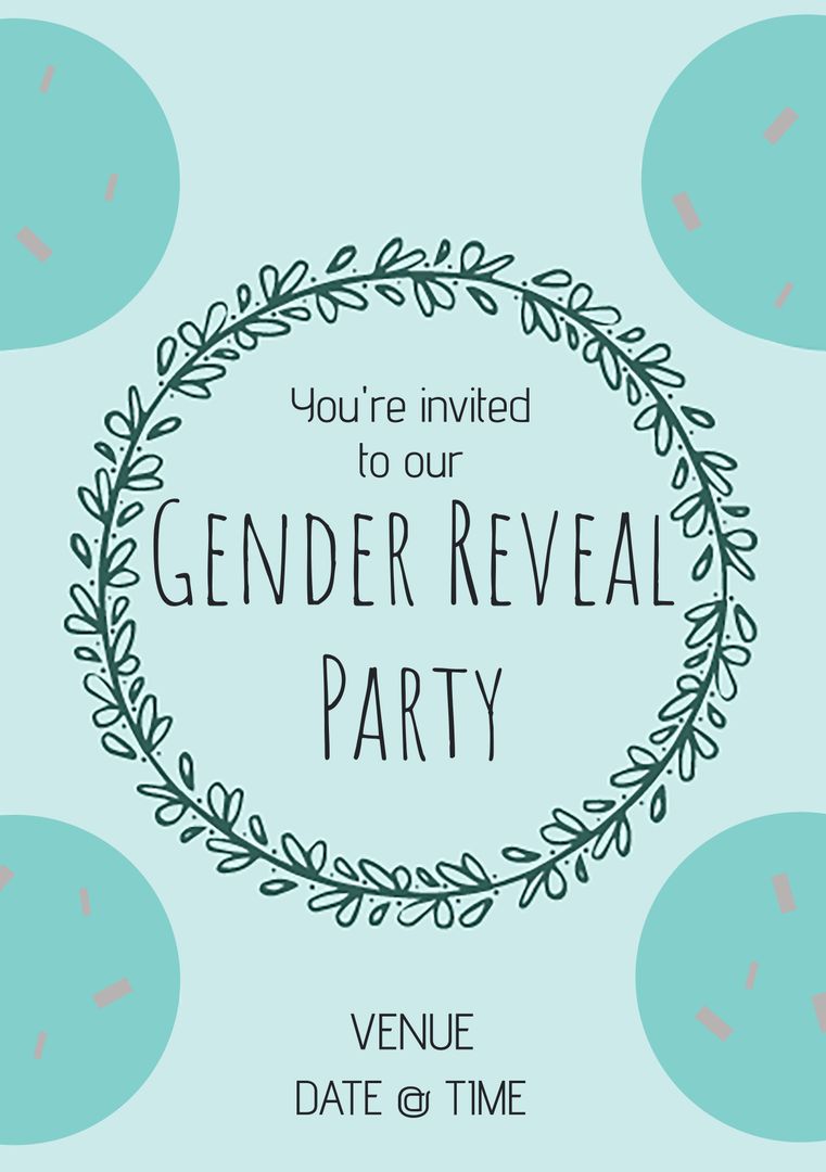 Charming Botanical Gender Reveal Invitation Template