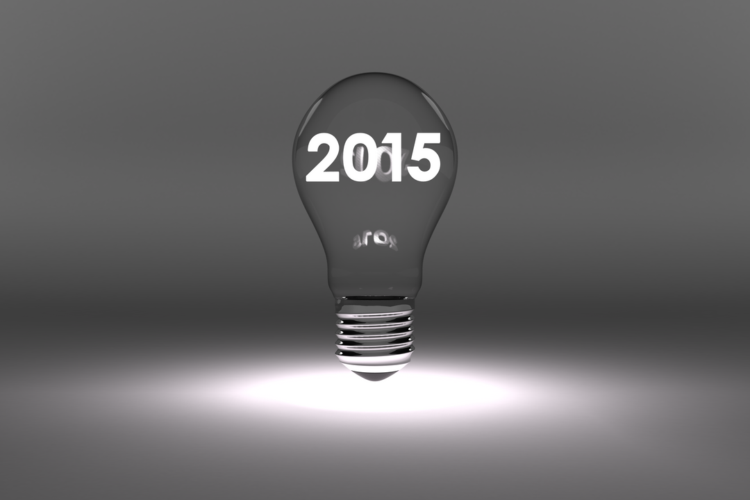 Transparent Bulb with 2015 Text for New Year Celebrations - Download Free Stock Images Pikwizard.com